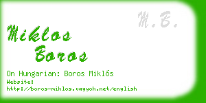 miklos boros business card